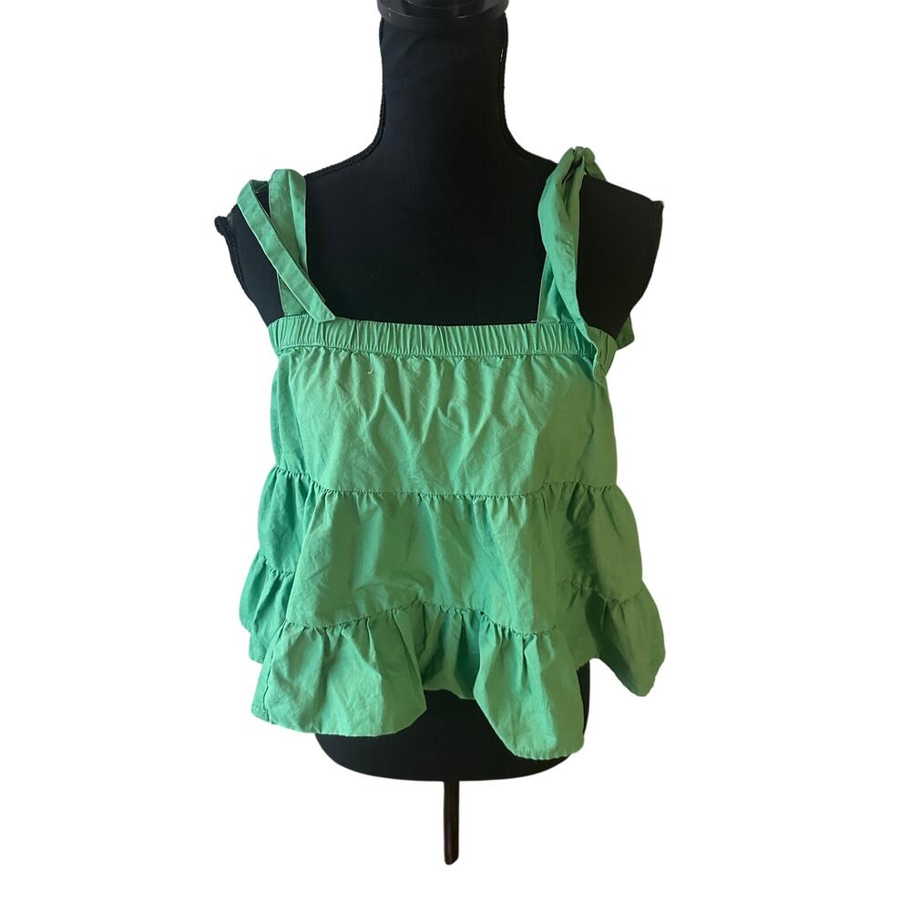 American Eagle Green Tiered Cami XS – Boho Flowy Soft Girl Style Tank